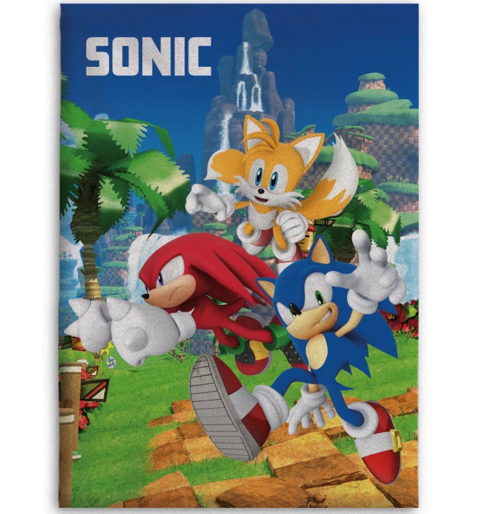 Plaid polaire Sonic the Hedgehog 100 x 140 cm couverture Tails Knuckles