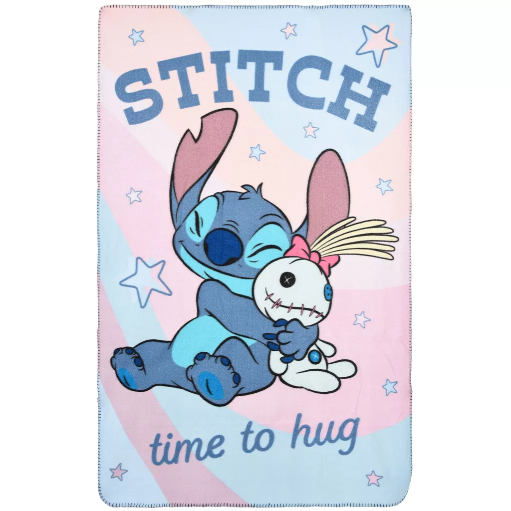 Couverture Polaire LILO ET STITCH 100 x 150 cm plaid rose - Disney Time to hug