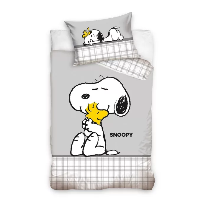 Parure lit Housse de couette réversible Snoopy & Woodstock 100 × 135 cm 100% coton