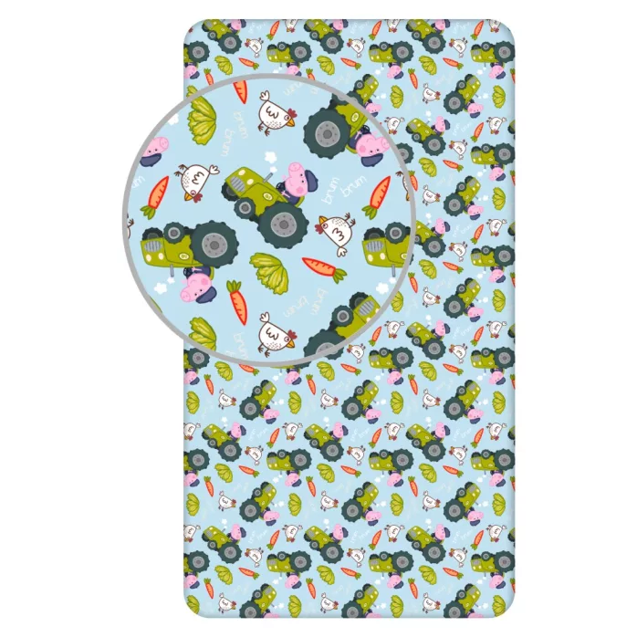 Drap housse lit enfant 90 x 200 cm PEPPA PIG - 100% Coton