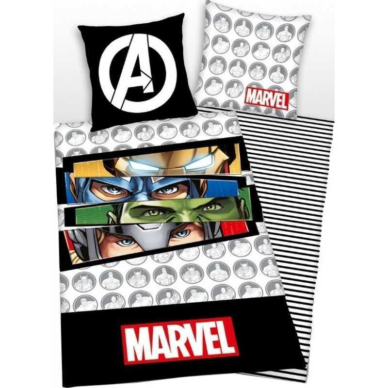 Parure lit Housse de couette réversible enfant AVENGERS 140x200cm - Lit 1 place - MARVEL