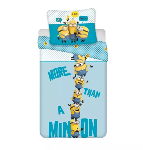 Parure lit Housse de couette réversible LES MINIONS 140x200cm gru kevin