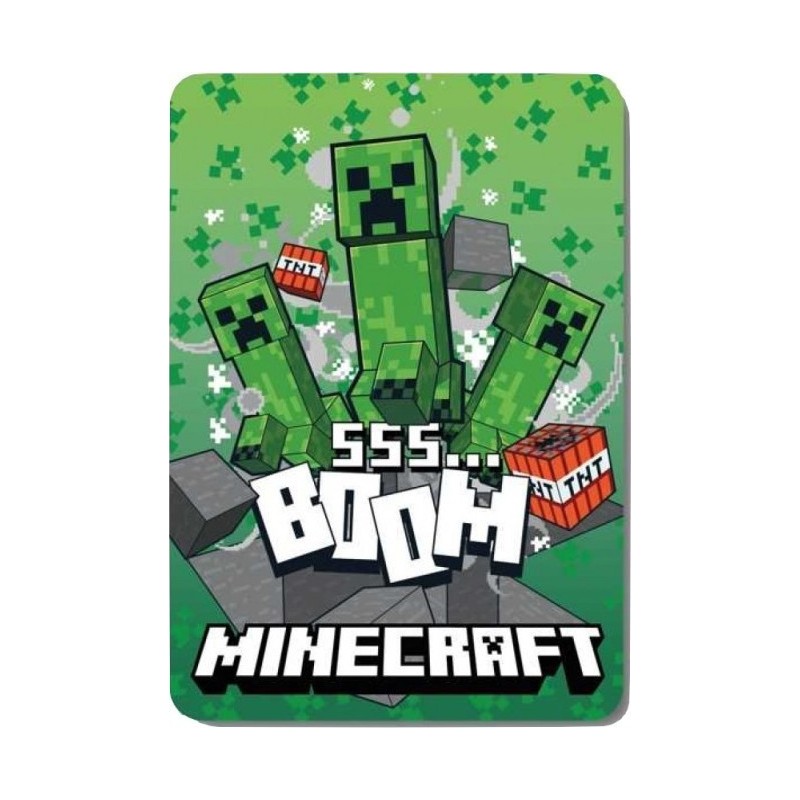 Plaid polaire MINECRAFT 100 x 140 cm couverture boom skin creeper ps5