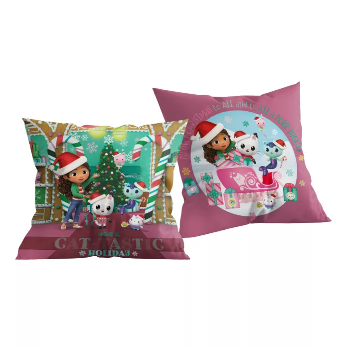 Coussin décoratif Gabby's Dollhouse - Fête des Chats Noël 40x40 cm