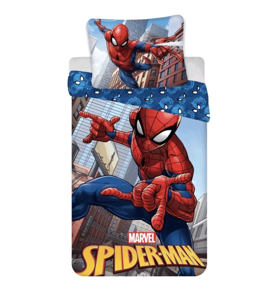 Parure lit Housse de couette réversible SPIDERMAN - 100x135cm - 100% coton - chambre man lego marvel 2 new generation