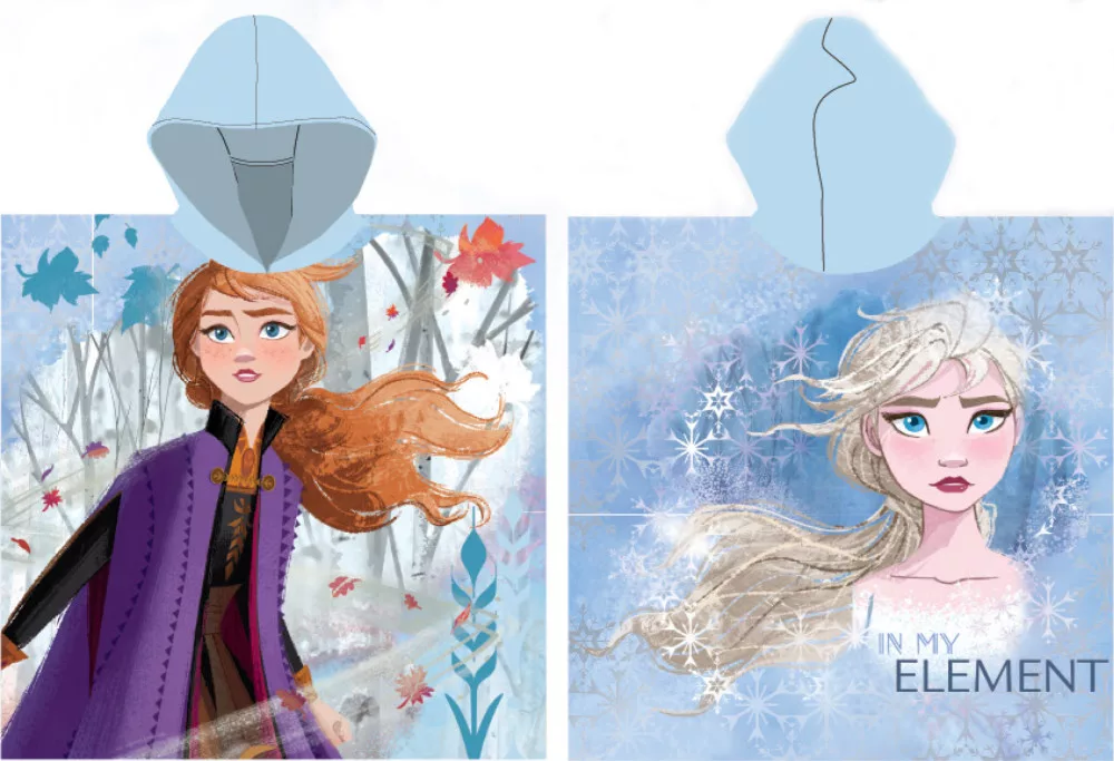 Poncho de plage Disney Reine des neiges Frozen Element 55x110 cm (Séchage rapide)