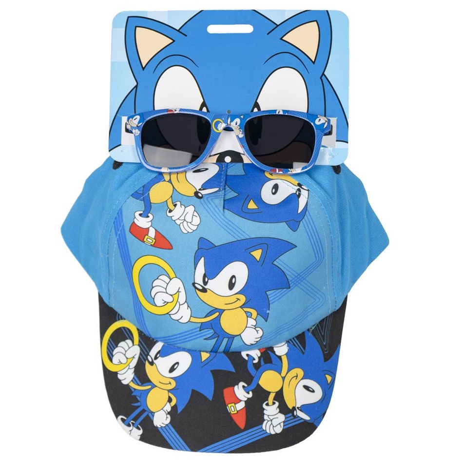 Ensemble lunettes de soleil et casquette SONIC the hedgehog anneaux