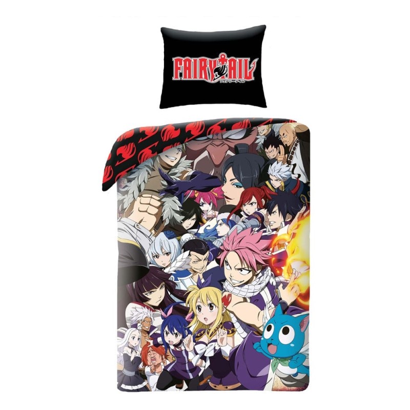 Parure lit Housse de couette réversible FAIRY TAIL 140x200cm manga en tail+