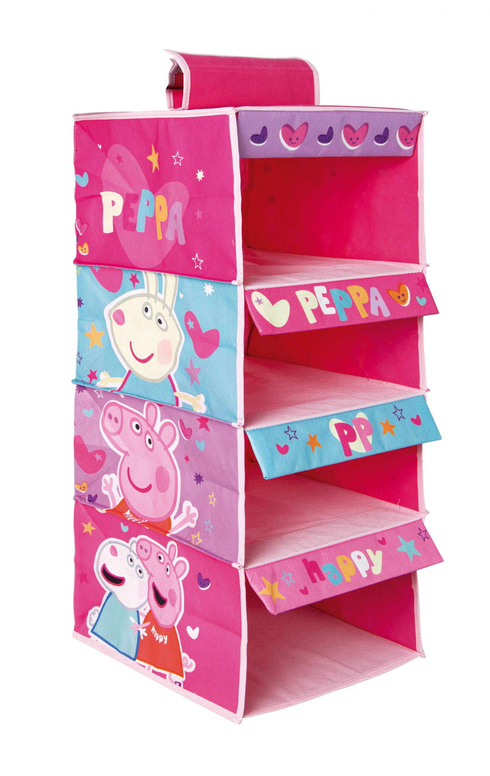 Cintre organisateur de dressing et armoire enfants - 4 Niveaux - PEPPA PIG - 29x28x71 Cm