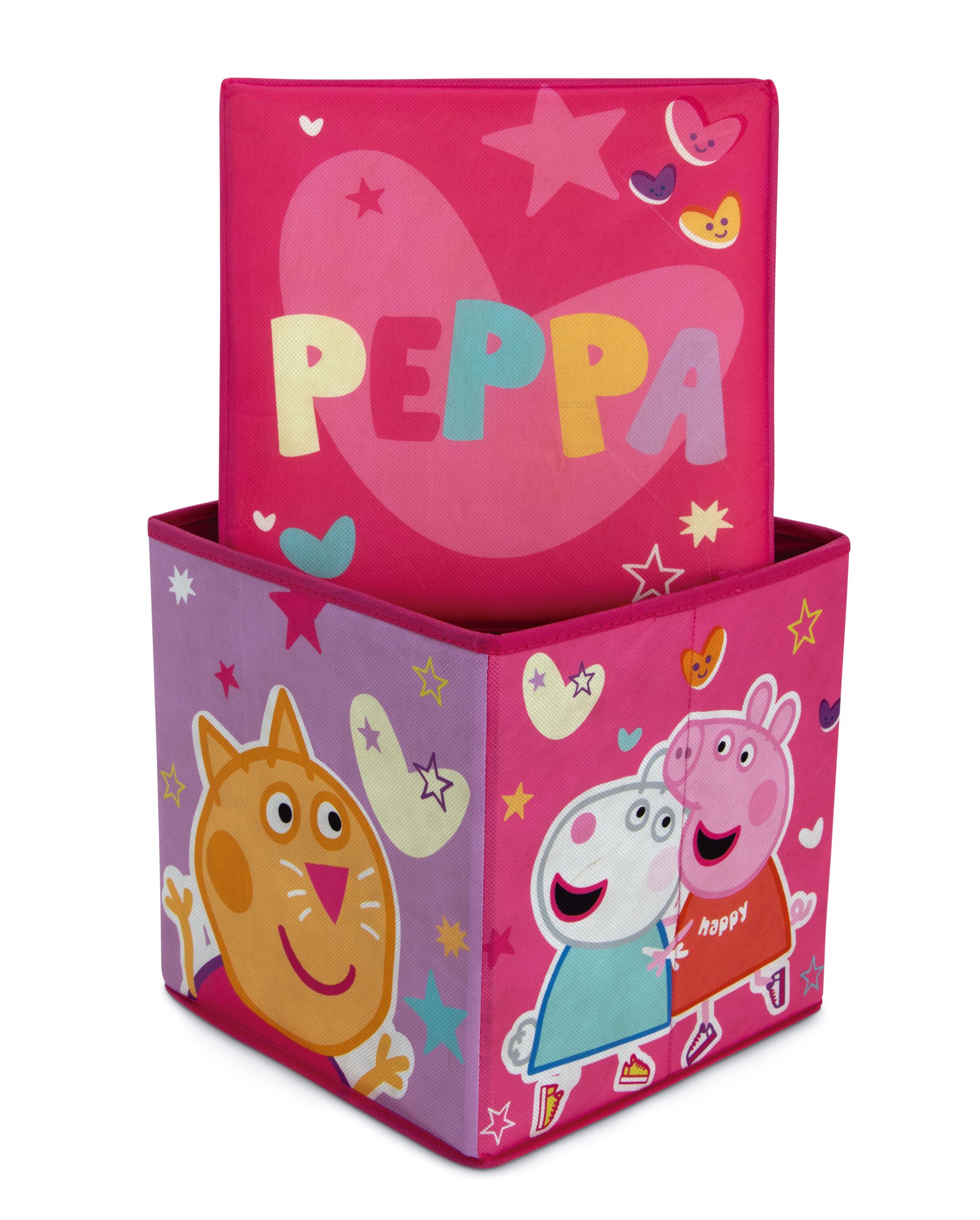 Pouf Coffre de rangement à jouets PEPPA PIG chambre enfant fille banc malle Box