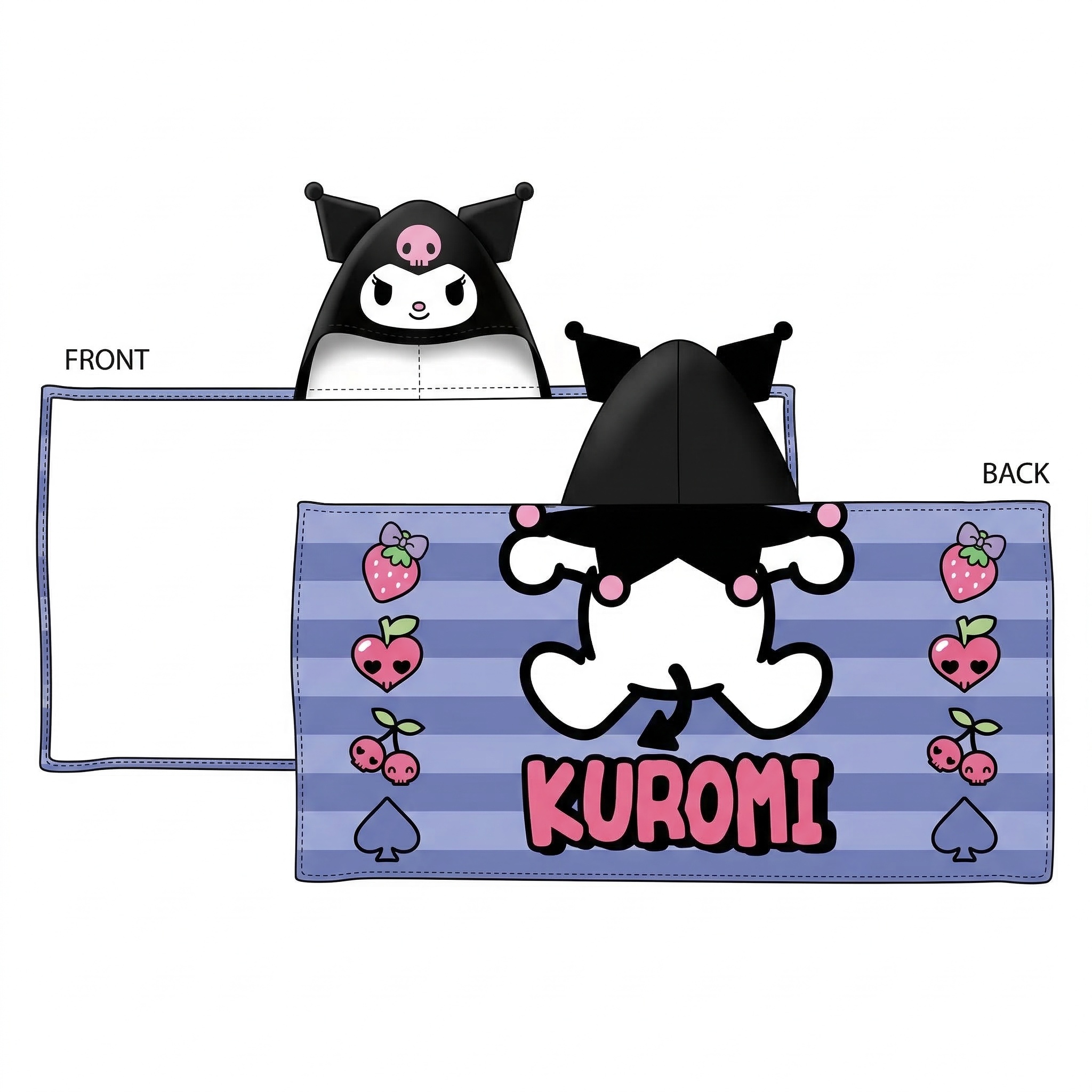 Serviette de plage ou Drap de bain KUROMI - 70x140 cm - Cape de bain Licence Officielle