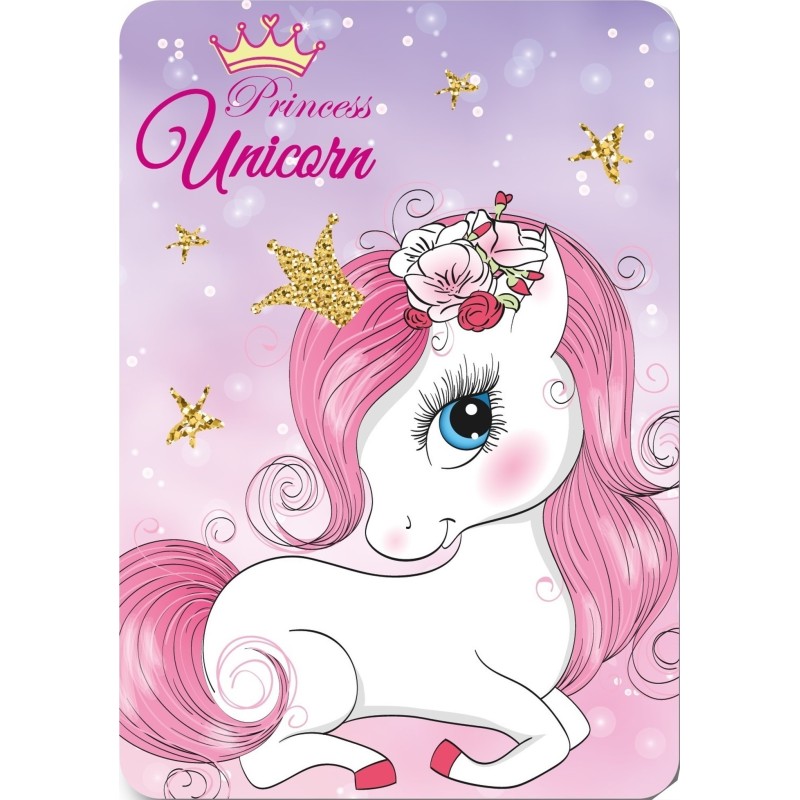 Plaid polaire LICORNE 100 x 140 cm princess unicorn