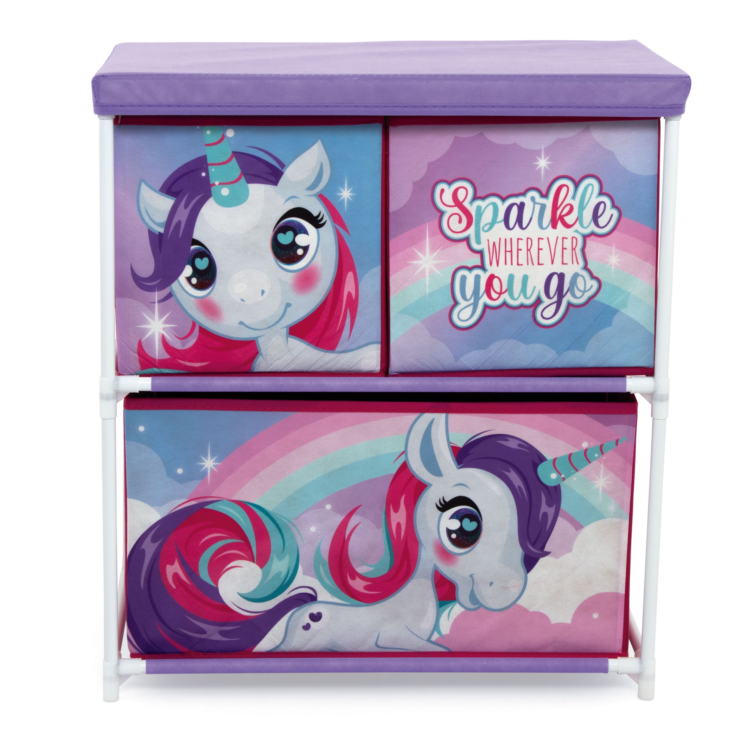 LICORNE - Meuble de rangement 3 compartiments pour enfants 53x30x60cm