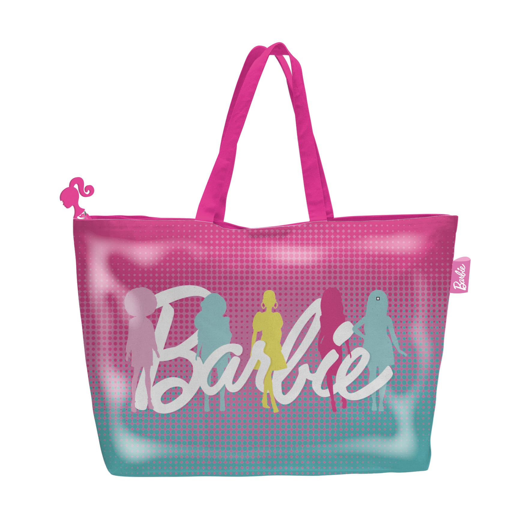 Sac de plage BARBIE Rose avec fermeture éclair 48 x 32 cm