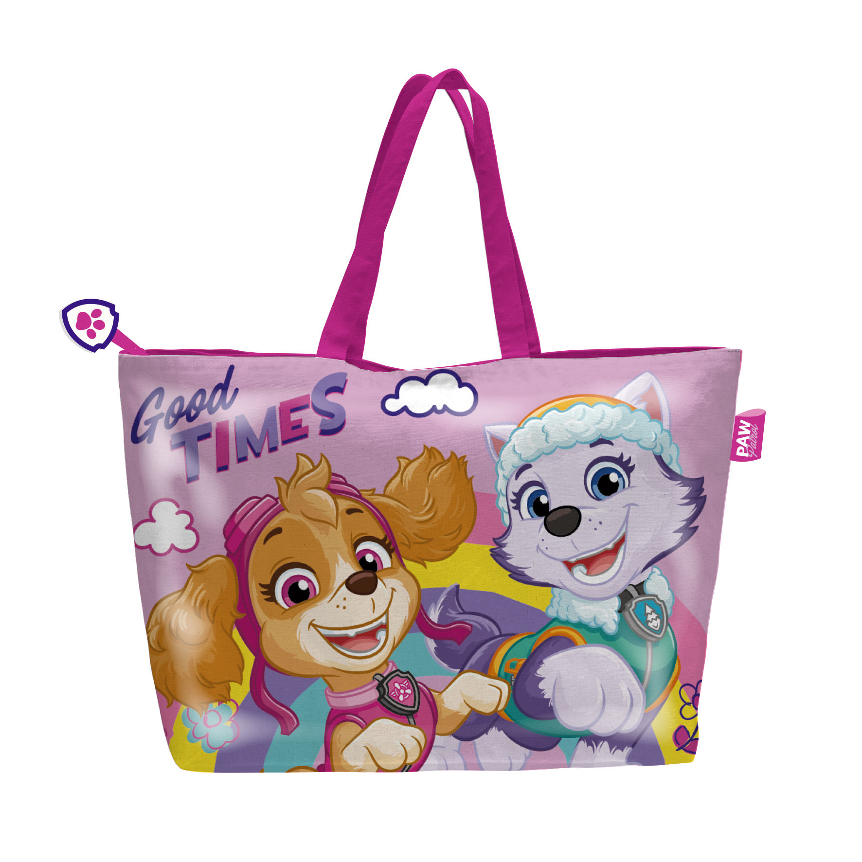 Sac de plage PAT PATROUILLE  avec fermeture éclair 48 x 32 cm