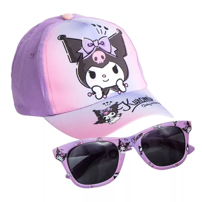 Ensemble lunettes de soleil et casquette KUROMI enfant Hello Kitty