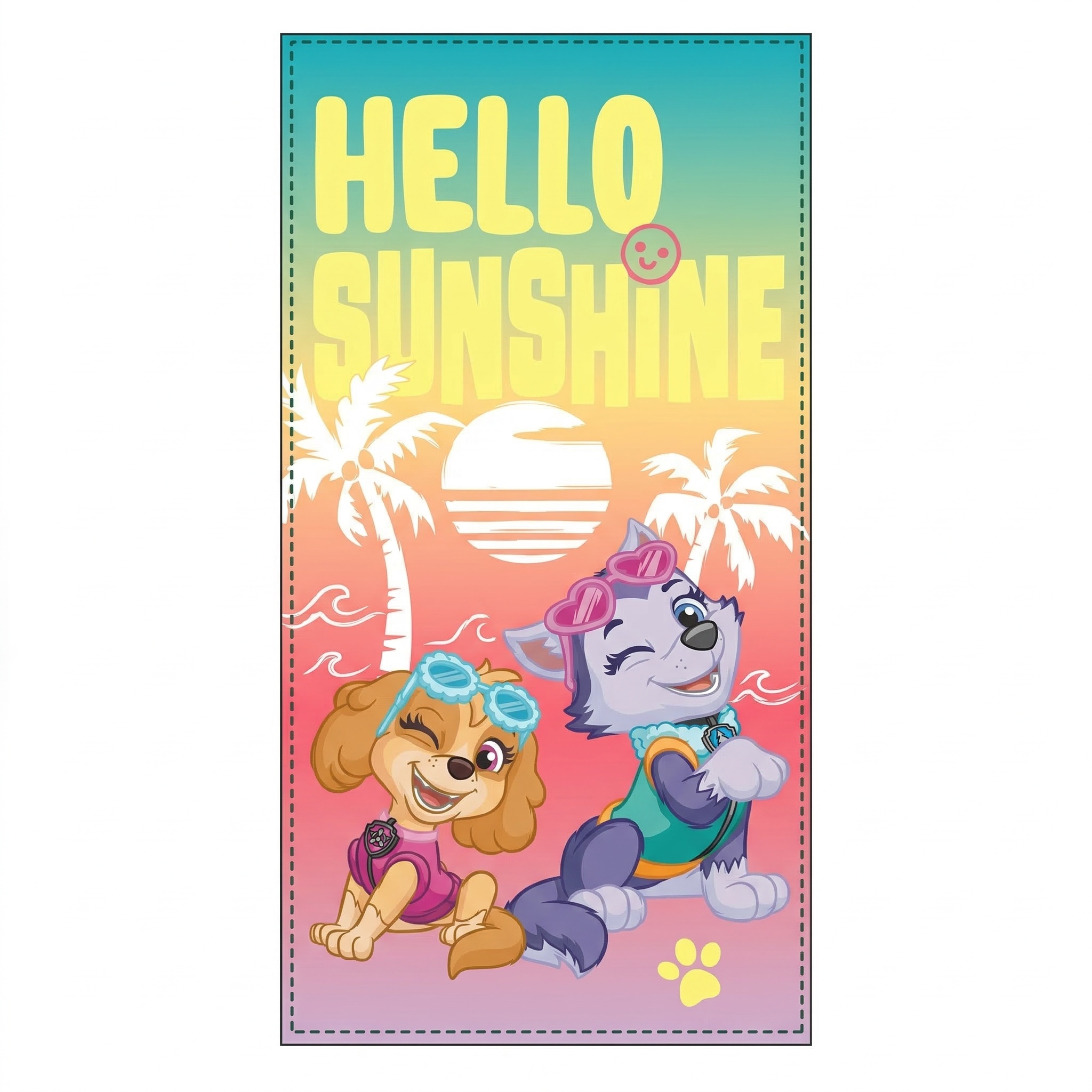 Serviette de plage ou Drap de bain PAT PATROUILLE - 70x140 cm - Hello Sunshine - séchage rapide