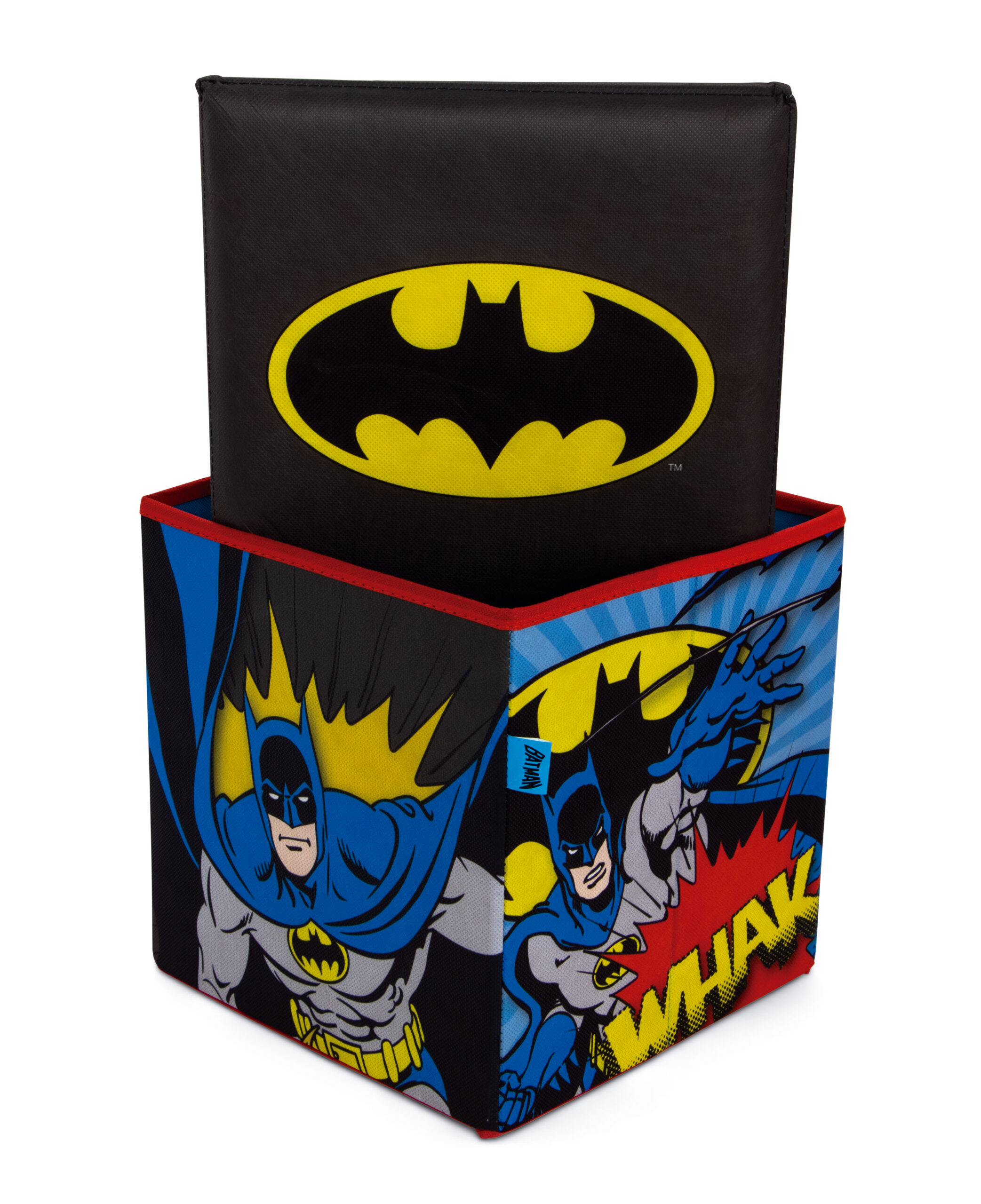 Pouf Coffre de rangement à jouets BATMAN chambre enfant garçon banc malle Box