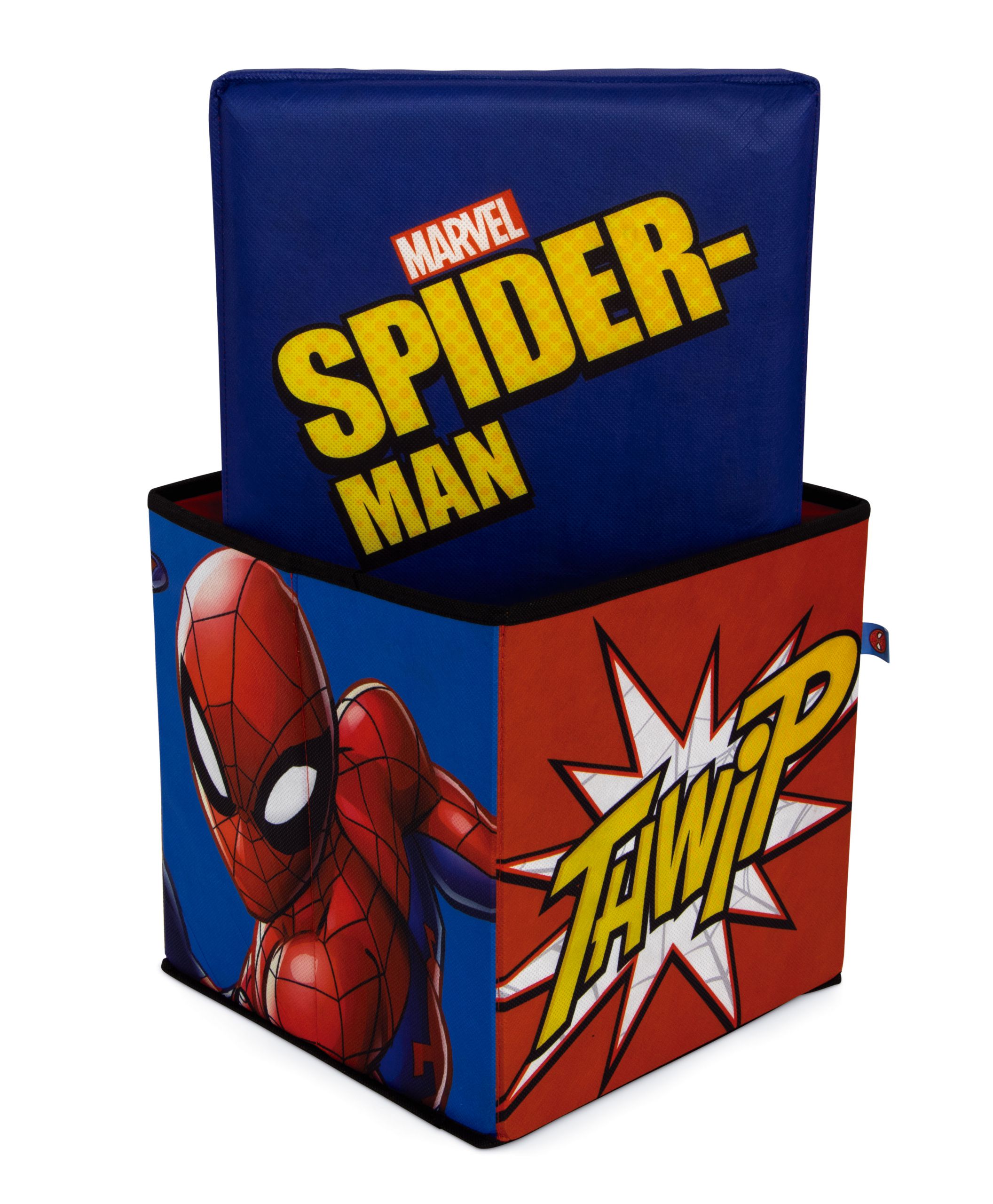 Pouf Coffre de rangement à jouets SPIDERMAN chambre enfant garçon banc malle Box