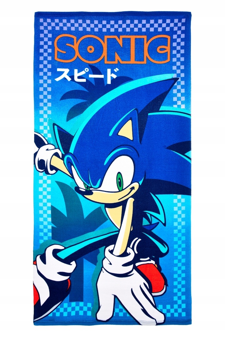 Serviette de plage ou Drap de bain SONIC the Hedgehog - 70x140 cm - SEGA - séchage rapide