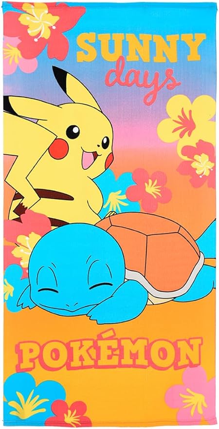 Serviette de plage ou Drap de bain POKEMON - 70x140 cm - Pikachu Pokémon - séchage rapide