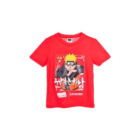 T-shirt enfant NARUTO - 100% Coton - Rouge - Licence Officielle Longboard-Naruto - Taille 6 ans