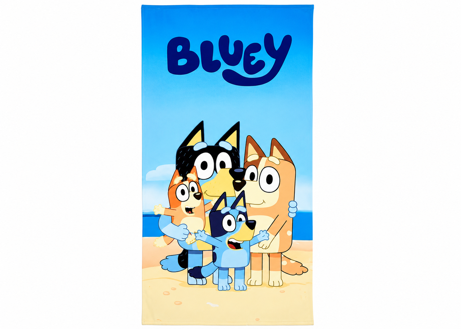 Serviette de plage ou Drap de bain BLUEY family - 70x140 cm - Licence Officielle