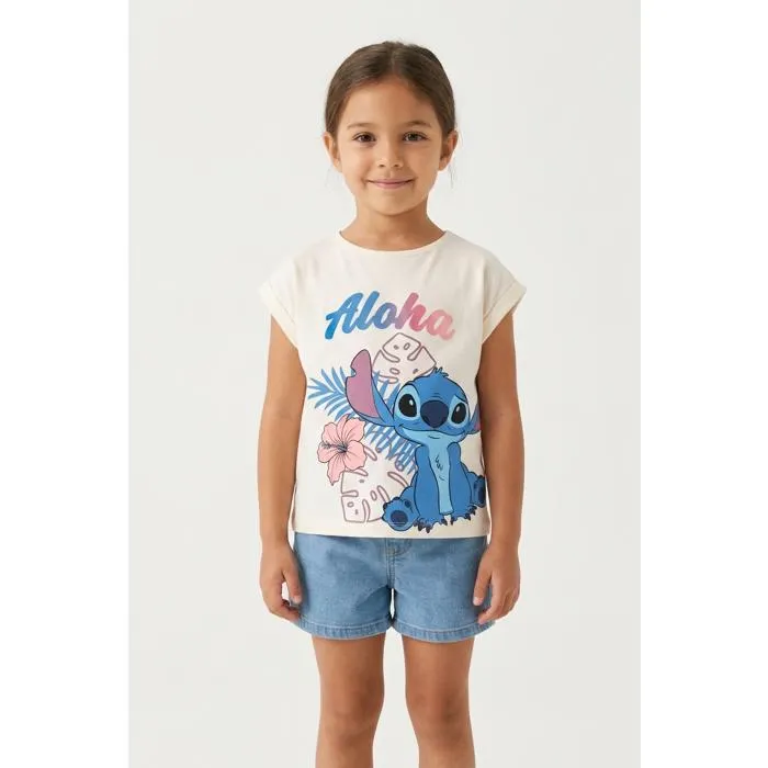 T-shirt fille LILO ET STITCH - 100% Coton - 3 ans