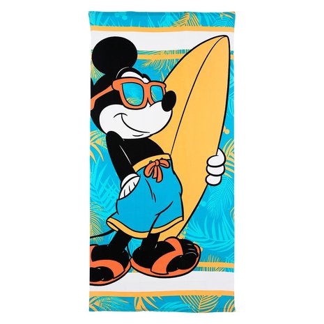 Serviette de plage ou Drap de bain MICKEY MOUSE surf - 70x140 cm - Licence Officielle