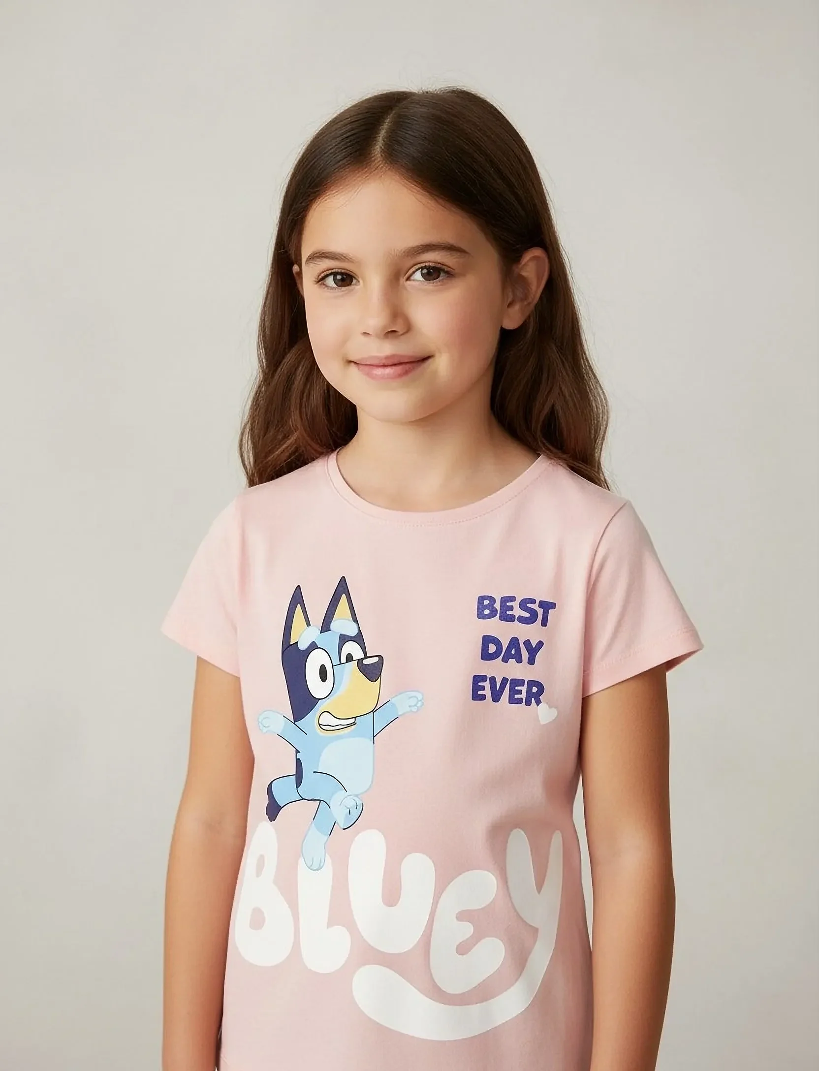 T-shirt fille BLUEY - 100% Coton - Rose - 6 ans