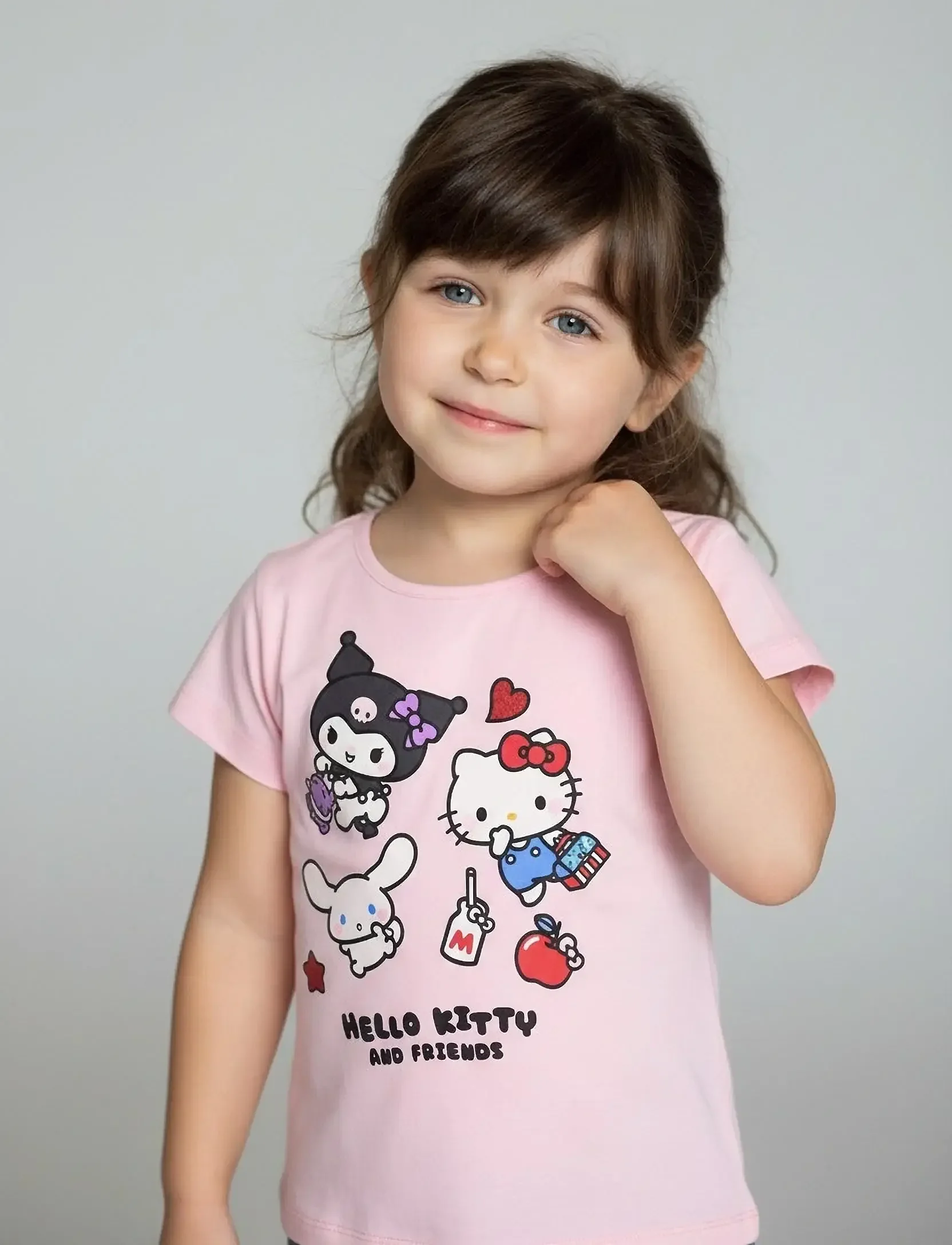 T-shirt fille HELLO KITTY and Friends - 100% Coton - Rose - 3 ans