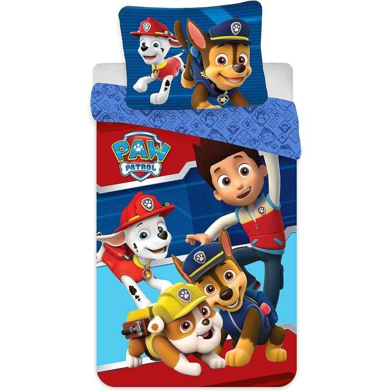 Parure lit Housse de couette réversible 140x200cm La Pat' Patrouille pour enfant Paw Patrol Pat Chase Jeu