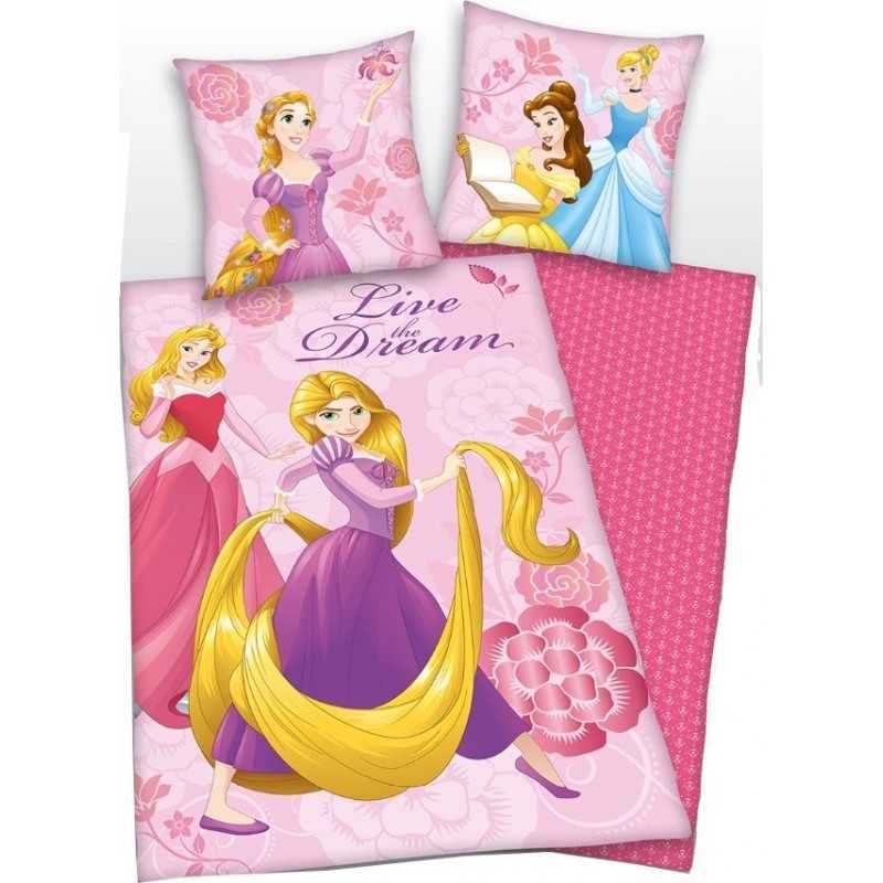 Parure lit Housse de couette réversible DISNEY PRINCESSES 140x200cm - RAIPONCE CENDRILLON