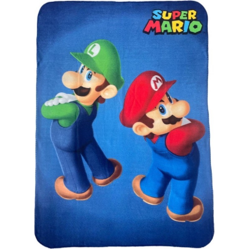 Plaid polaire SUPER MARIO BROS 100 x 140 cm couverture luigi