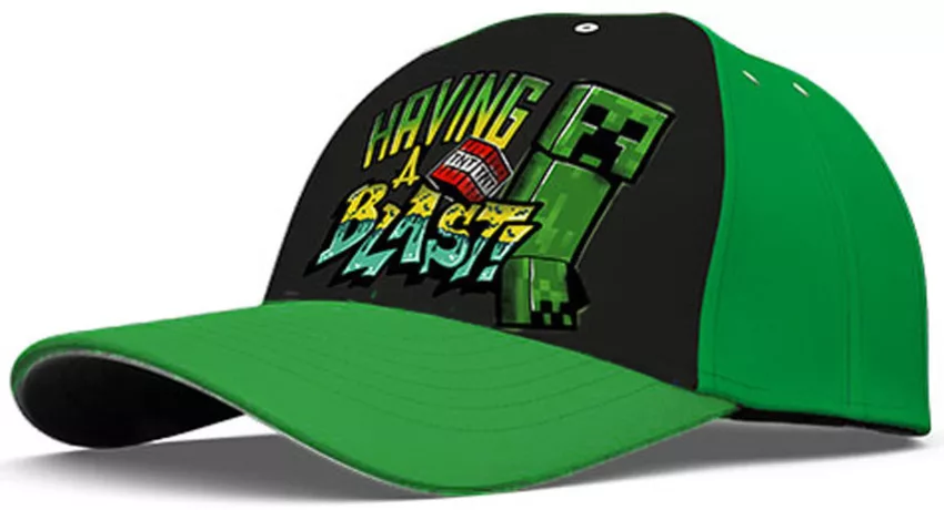 Casquette enfant MINECRAFT skin creeper ps5 - Vert foncé